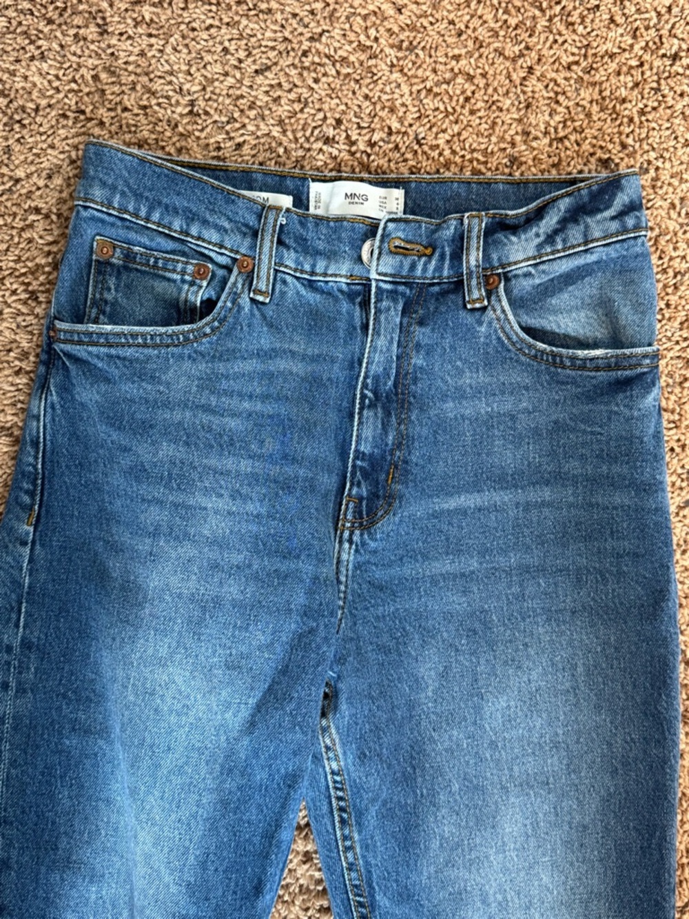 MNG Denim 'MOM' High-Rise Jeans in Classic Blue Size 4 - Picture 2 of 7